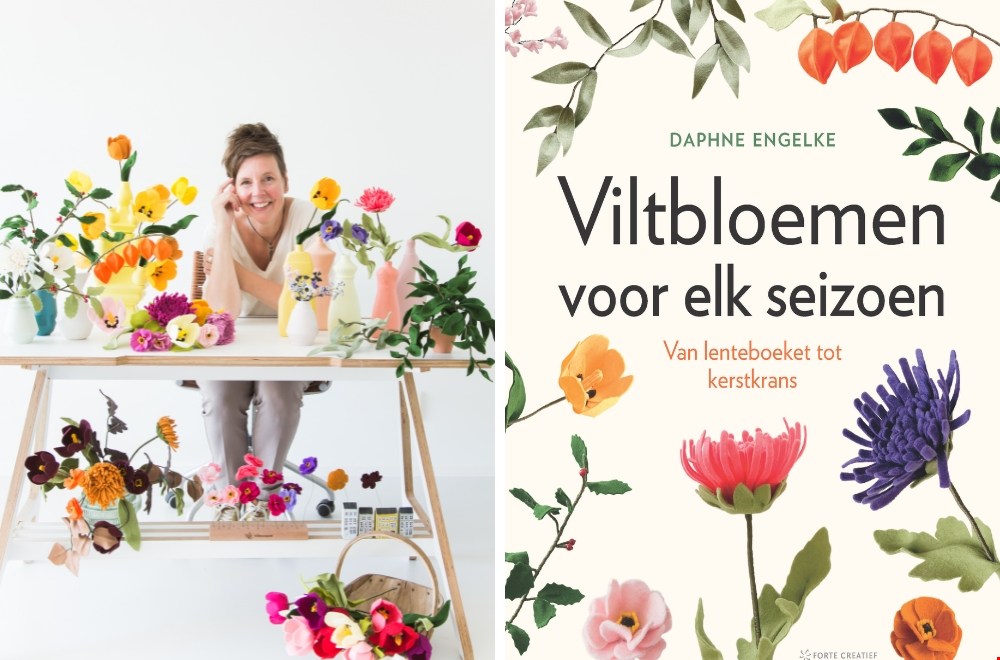 zelf bloemen van vilt maken met het boek van De Viltbloemist