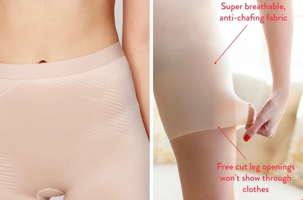 Onzichtbare Shape Short van Spanx via CurvesWear, comfortabel onder een zomerjurk of linnen outfit.