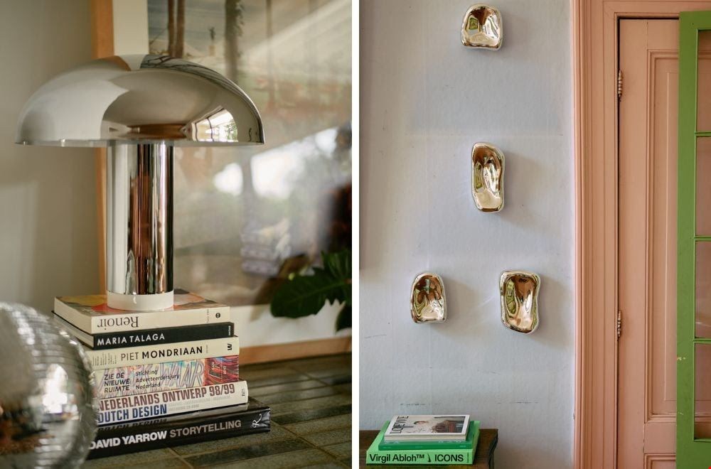 Glanzende chromen woonaccessoires van HKliving bij Villa Jipp