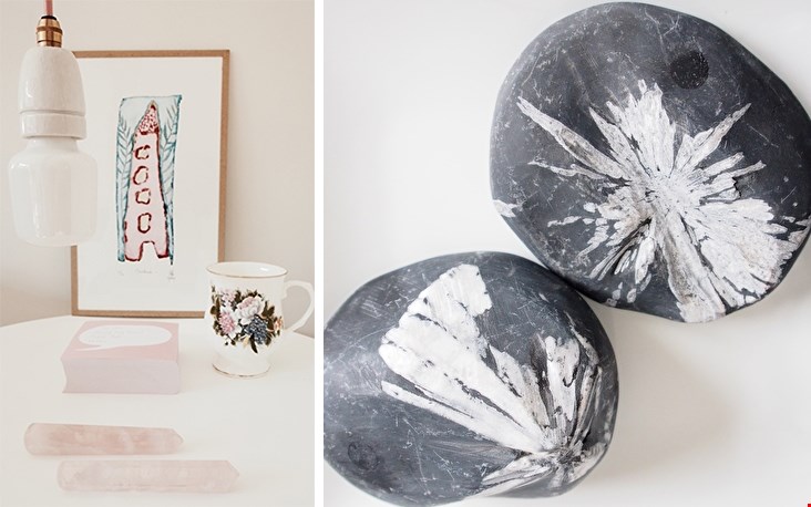 Hoe mooi; links de Rozenkwarts Arrow, rechts de Chinese flower stone Hoe mooi; links de Rozenkwarts Arrow, rechts de Chinese flower stone