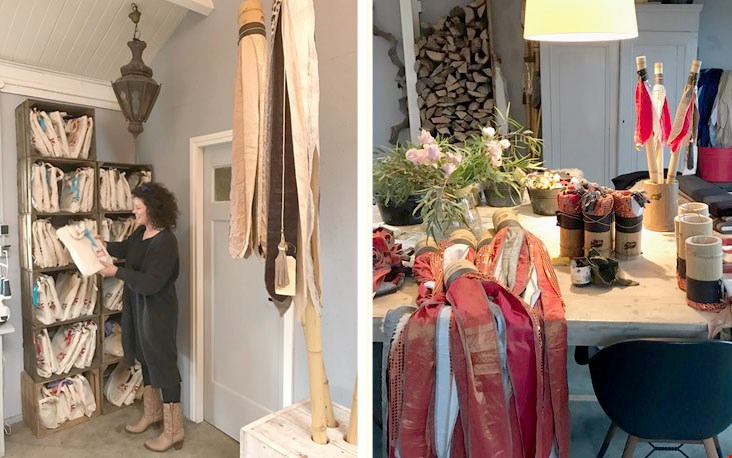 Angelique aan het werk in haar atelier Angelique aan het werk in haar atelier