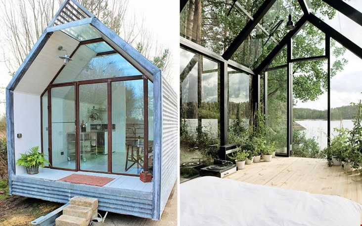 Mooi: een tiny house met veel glas Mooi: een tiny house met veel glas