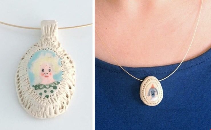 Handgemaakte porseleinen medaillons Handgemaakte porseleinen medaillons