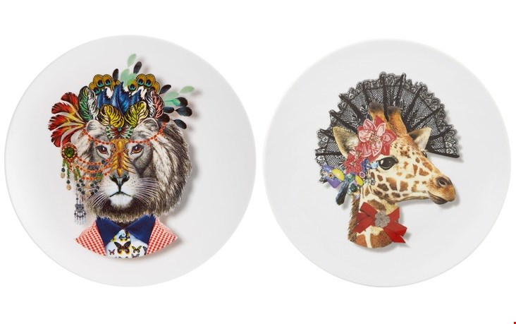 Porseleinen borden Jungle King en Giraffe uit de serie: Love who you want Porseleinen borden Jungle King en Giraffe uit de serie: Love who you want