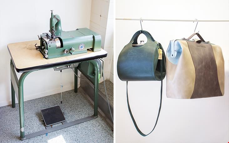 Een van de machines en rechts een van Anna's eerste ontwerpen met daarnaast Mrs. Banks Een van de machines en rechts een van Anna's eerste ontwerpen met daarnaast Mrs. Banks