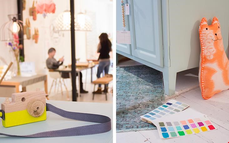 Handgemaakte camera en kleurstalen voor de meubels Handgemaakte camera en kleurstalen voor de meubels